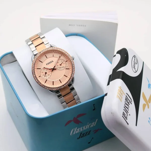 Fossil Tailors For Her First Copy Watch - Rose Gold Stainless Steel