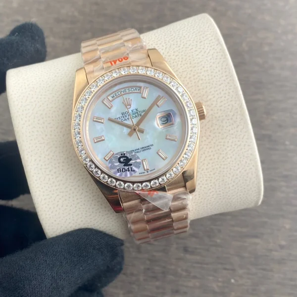 Rolex 1st Copy Watches Day-Date Ring Diamond for Men