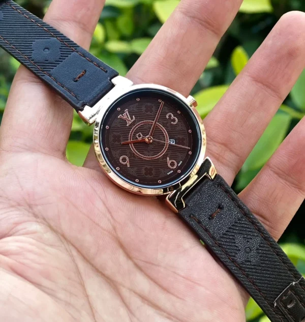 Louis Vuitton For Her First Copy Watch - Rose Gold Stainless Steel Case