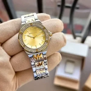 Michael Kors MK7406 Gold & Silver First Copy Watch - 31mm Square Face