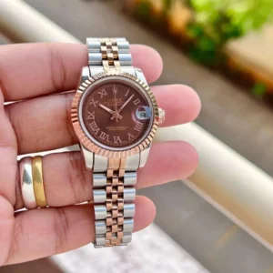 Rolex Date Just For Her First Copy Watch - 31mm Brushed Rose Bezel