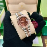 Rolex Date Just For Her First Copy Watch - 31mm Brushed Rose Bezel