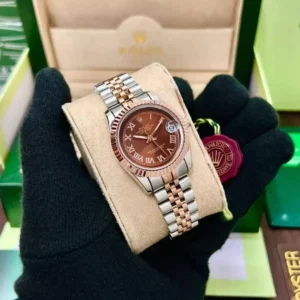 Rolex Date Just For Her First Copy Watch - 31mm Brushed Rose Bezel