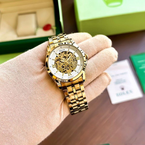 Rolex Auto Gold-TT-White Men’s Watch | at Best Price - WeftKart