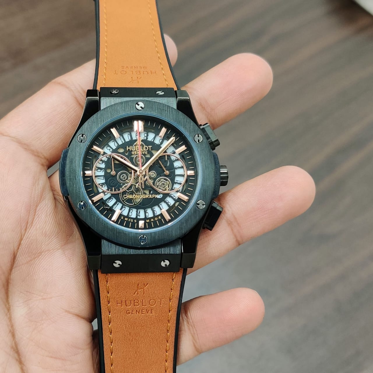 Hublot Brown Chronograph First Copy Watch Hublot Brown Chronograph First Copy Watch