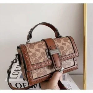First Copy Coach Studded Flap Sling Bag with Box (DW963)