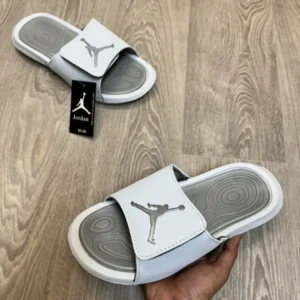 Premium Air Jordan Hydro 6 White Grey Flip Flop (HS81)