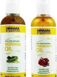Donnara Organics Moringa Oil and Pomegranate Essential Oil (Pack of 2)