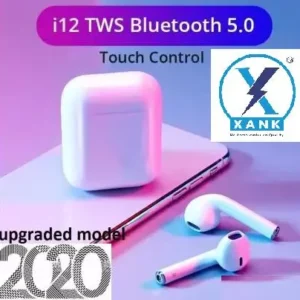 XANK TWS i12 Bluetooth Earphone with Portable Charging Case (White, True Wireless)
