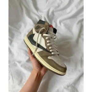 First Copy Nike Air Jordan Retro 1 High X Travis Scott Shoes for Men (HOF74)