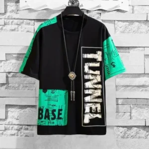 Men's Cotton Printed Half Sleeves Pocket Style Round Neck T-Shirt