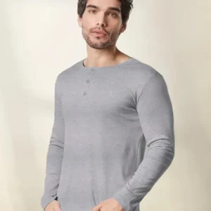 Men's Full Sleeve Cotton Henley T-shirt