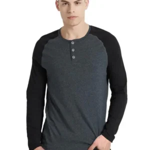 Men's Cotton Solid Full Sleeves Henley Neck T-Shirt