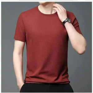 Men's 4 Polyester Strecthable Round Neck T-shirt