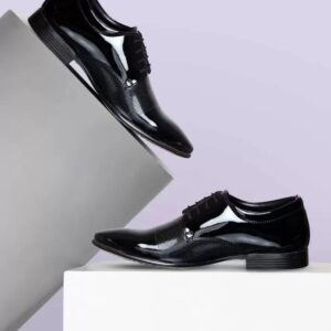 Men's Black Synthetic Leather Formal Shoes