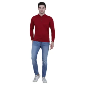 Men's Cotton Blend Solid Full Sleeves T-Shirt
