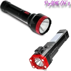 Portable LED Flashlight Multifunctional Work Light Emergencies Safety With Luster LED Torch Combo