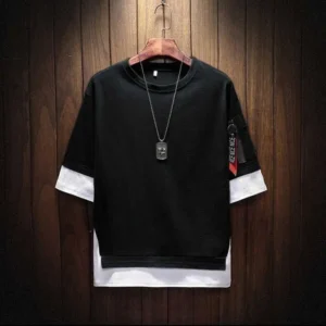Men's Cotton Blend Solid Half Sleeves Oversized T-Shirt