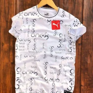 Men's Polyester Printed Half Sleeves Round Neck T-Shirt