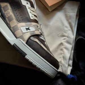 Louis Vuitton LV Trainer Brown First Copy Running Shoes WeftKart