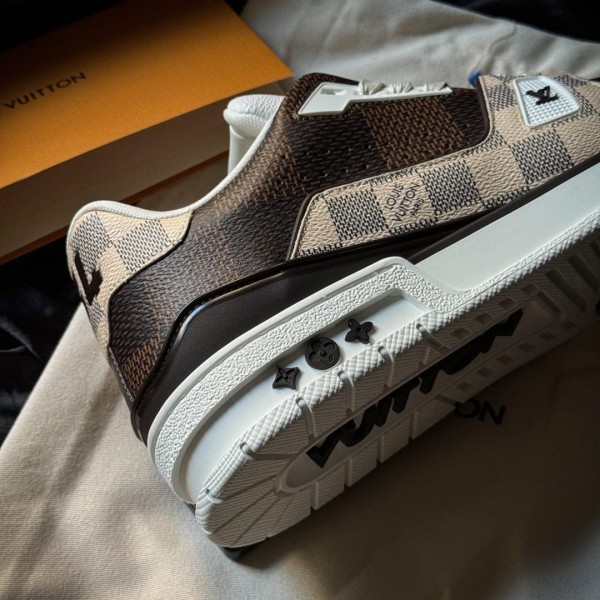Louis Vuitton LV Trainer Brown First Copy Running Shoes WeftKart