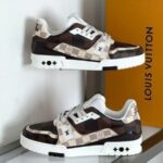 Louis Vuitton LV Trainer Brown First Copy Running Shoes WeftKart