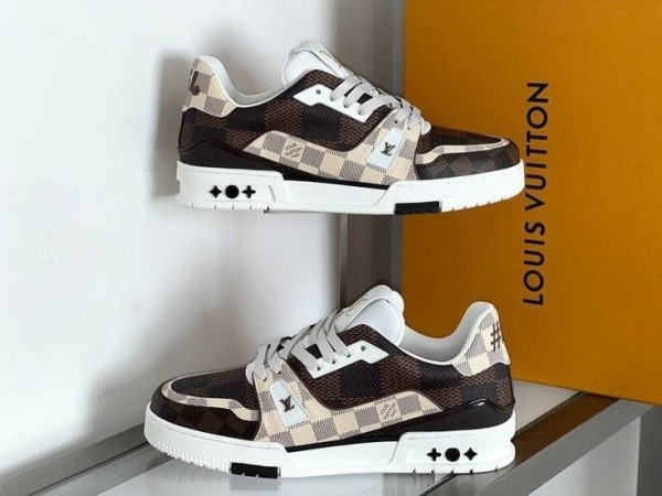 Louis Vuitton LV Trainer Brown First Copy Running Shoes WeftKart