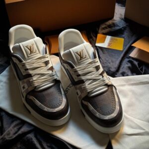 Louis Vuitton LV Trainer Brown First Copy Running Shoes WeftKart