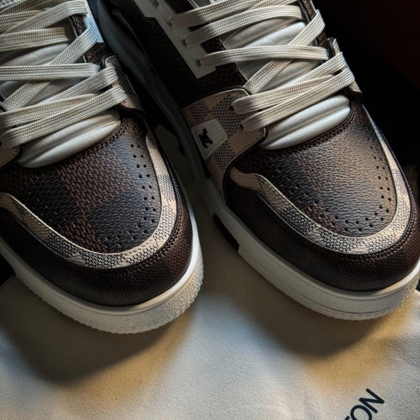 Louis Vuitton LV Trainer Brown First Copy Running Shoes WeftKart