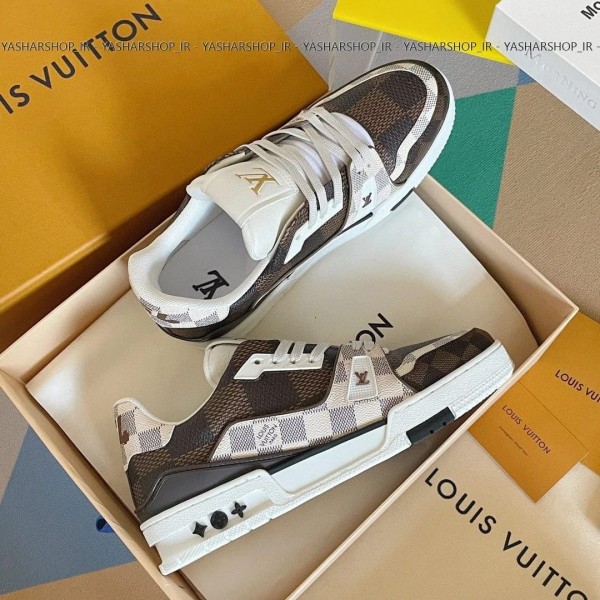 Louis Vuitton LV Trainer Brown First Copy Running Shoes WeftKart