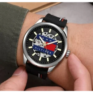 First Copy Tommy Hilfiger Skeleton Automatic Watch for Men (LL277)