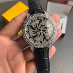 Classy Diamond Spinner Leather Watch (SG-908)