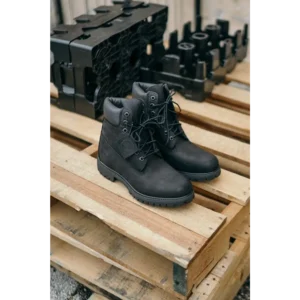 First Copy Timberland Long Black Boots For Men (QT141)