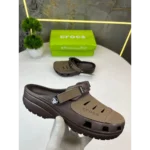 First Copy Crocs Yukon Vista Dark Brown Clogs For Men (QT133)