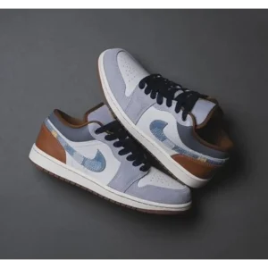 Trendy Air Jordan 1 Low SE Phantom Repaired Denim Swoosh Shoes For Men (TS719)