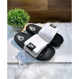 Trendy Nike off Court Adjust Black White Slides For Men (TS779)