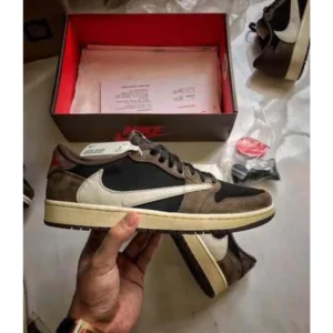 Stylish Air Jordan Retro 1 Travis Scott Brown Shoes For Men (SF17)