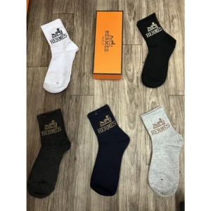 First Copy Hermes Socks Pack of 5 With Box (TC01)
