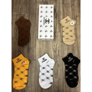 First Copy Chanel Socks Pack of 5 With Box (TC02)