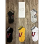 First Copy Versace Socks Pack of 5 With Box (TC03)