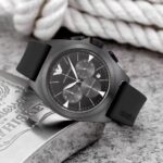 Mens Emporio Armani Watch Silicon Belt Gents (SG335)