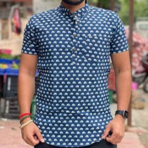 Men's Cotton Blend Printed Half Sleeves Shirt