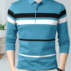 Eyebogler Men Full Sleeves Polo Neck T-shirt