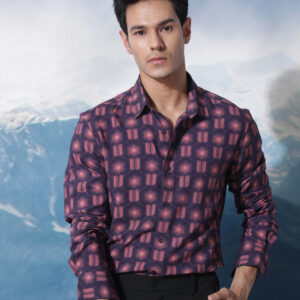 Men's Poly Cotton Printed Full Sleeves Shirt