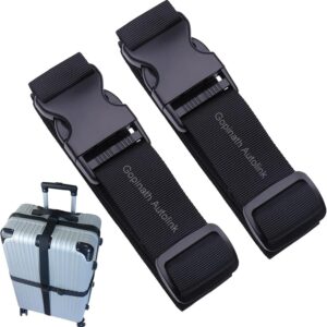 Heavy Duty with Quick-Release Buckle Suitcase Safe Belt with Name Card, Adjustable Buckle for Traveling Bags, Bike