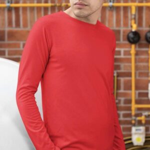 Teeshut Candy Red Men's Solid Full Sleeves T-shirt