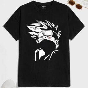 Manlino Men's Black Round Neck Half Sleeve Graphic Print T-Shirt