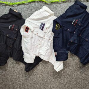 Men's Solid Cargo Shirt with Double Pocket Combo Of 3