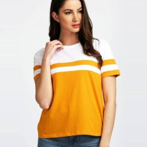 Denzolee Women's Colorblock Half Sleeve Top