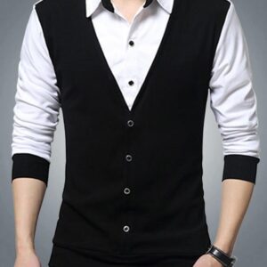 Eyebogler Men Full Sleeves Polo Neck T-shirt